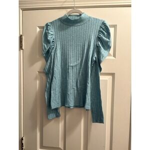 Zanana Gemma Blue Green Women's Longsleeve Top Medium